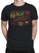 Neon Shot Happens Bar Humor Men's T-shirt