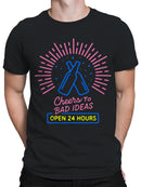Cheers to Bad Ideas Neon Art Men's T-shirt