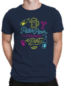 Peter Piper Poured a Pint Neon Design Men's T-shirt