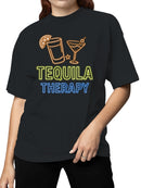 Neon Tequila Therapy Sign Women's T-shirt