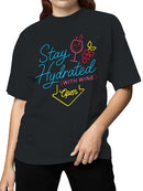 Wine Hydration Neon Sign Art Women's T-shirt