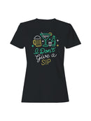 I Don’t Give a Sip Neon Design Women's T-shirt