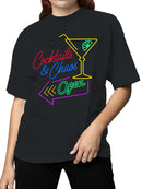 Cocktails & Chaos Neon Sign Women's T-shirt