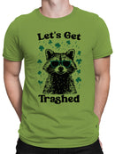 Officially Licensed St. Patrick's Day Let's Get Trashed Raccoon Design Men's T-shirt