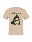 Officially Licensed St. Patrick's Day Lucky Frog with Shamrocks and Top Hat Men's T-shirt