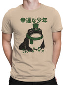 Officially Licensed St. Patrick's Day Lucky Frog with Shamrocks and Top Hat Men's T-shirt