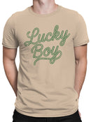 Officially Licensed St. Patrick's Day Lucky Boy Rope Script Design Men's T-shirt