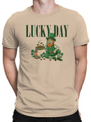 Officially Licensed St. Patrick's Day Lucky Day Leprechaun Design Men's T-shirt