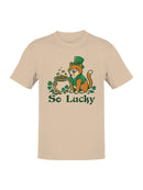Officially Licensed St. Patrick's Day Lucky Cat with Shamrocks Pot Men's T-shirt