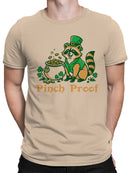 Officially Licensed St. Patrick's Day Pinch Proof Leprechaun Raccoon Design Men's T-shirt