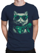 Officially Licensed St. Patrick's Day Shamrock Sunglass Cat Coolness Men's T-shirt