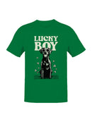 Officially Licensed St. Patrick's Day Lucky Boy Dog Art with Shades Men's T-shirt