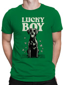 Officially Licensed St. Patrick's Day Lucky Boy Dog Art with Shades Men's T-shirt
