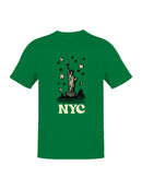 Officially Licensed St. Patrick's Day NYC Liberty and Floral Design Men's T-shirt