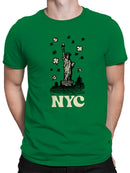 Officially Licensed St. Patrick's Day NYC Liberty and Floral Design Men's T-shirt