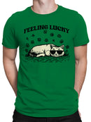 Officially Licensed St. Patrick's Day Cool Cat Feeling Lucky Design Men's T-shirt