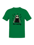 Officially Licensed St. Patrick's Day Lucky Sloth with Sunglasses Men's T-shirt