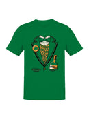 Officially Licensed St. Patrick's Day Whiskey & Shamrock Suit Design Men's T-shirt