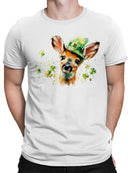 Officially Licensed St. Patrick's Day Festive Deer with Shamrock Hat Men's T-shirt