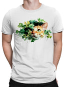 Officially Licensed St. Patrick's Day Celtic Cat with Shamrocks Art Men's T-shirt
