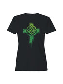 Officially Licensed St. Patrick's Day Celtic Knot Cross Art Women's T-shirt