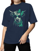 Officially Licensed St. Patrick's Day Cool Cow with Shades and Bow Women's T-shirt
