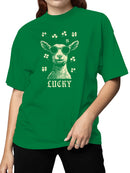 Officially Licensed St. Patrick's Day Lucky Sheep in Sunglasses Design Women's T-shirt