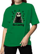 Officially Licensed St. Patrick's Day Lucky Sloth with Sunglasses Women's T-shirt