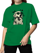 Officially Licensed St. Patrick's Day Cool Golden Retriever Shades Women's T-shirt