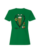 Officially Licensed St. Patrick's Day Whiskey & Shamrock Suit Design Women's T-shirt