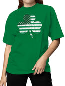 Officially Licensed St. Patrick's Day American Shamrock Flag Design Women's T-shirt