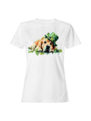 Officially Licensed St. Patrick's Day Lucky Dog St. Patrick's Art Women's T-shirt