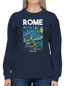 Rome Starry Night Colosseum Art Women's Sweatshirt