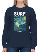 Starry Surf in Hawaii Women's Sweatshirt