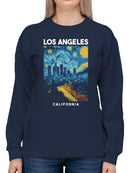 Los Angeles Starry Night Skyline Women's Sweatshirt
