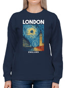 London Night Sky Art Print Women's Sweatshirt