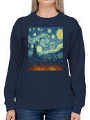 Starry Skyline Cityscape Art Women's Sweatshirt