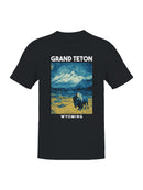 Starry Night Grand Teton Bison Men's T-shirt