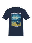 Starry Night Grand Teton Bison Men's T-shirt