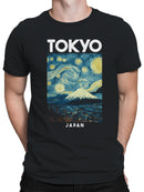 Starry Tokyo Night with Mount Fuji Men's T-shirt