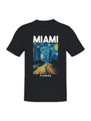 Miami Starry Night Skyline Art Men's T-shirt