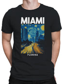 Miami Starry Night Skyline Art Men's T-shirt