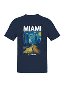 Miami Starry Night Skyline Art Men's T-shirt