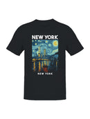 Starry Night NYC Skyline Overlap Men's T-shirt