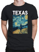 Texas Starry Night Cowboy Art Men's T-shirt