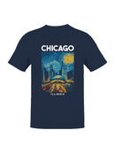 Chicago Starry Skyline Art Men's T-shirt