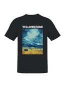 Starry Yellowstone Bison Night Men's T-shirt