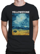 Starry Yellowstone Bison Night Men's T-shirt