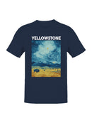 Starry Yellowstone Bison Night Men's T-shirt