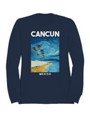 Cancun Van Gogh Style Beach Art Men's Sweatshirt